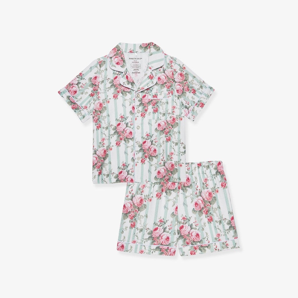 POSH PEANUT NWT Pink Floral Pajama Set $39 SIZE 12-18 MONTHS Classic Gift Baby